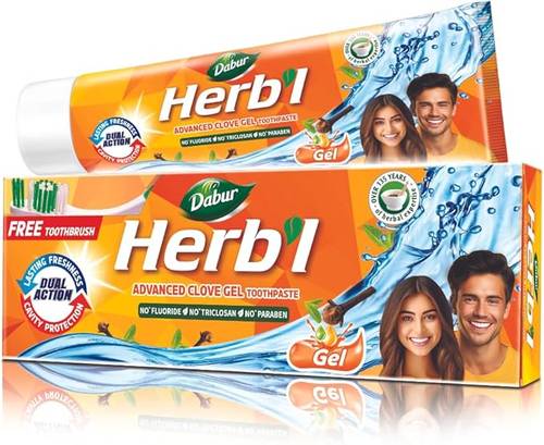 Dabur Herbs Advanced Clove Gel Toothpaste with Free Brush - 150g