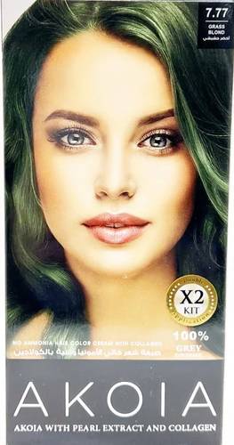 Akoia Collagen Rich Hair  Dye, Hashish Green, No. 7.77