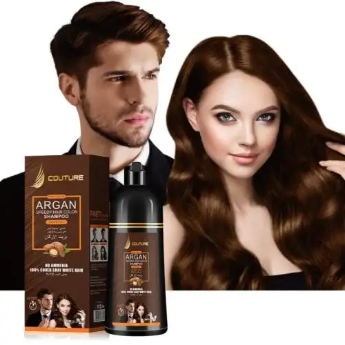 Couture Argan شامبو صبغة الشعر السريع بزيت الأركان اللون بني طبيعي – 400 مل