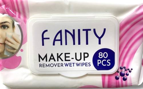 Fanity Makeup Remover Wipes for Face and Eyes, Alcohol and Paraben Free - 80 Wipes