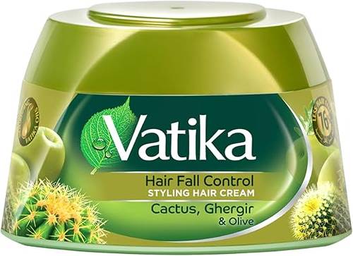 Vatika Hair Styling Cream for Hair Fall Control Reduces Hair Fall by 76% with Aloe Vera, Watercress and Olive Extract Strengthens and Nourishes Weak Hair 140ml