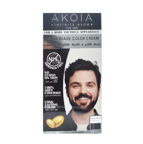 Akoya Ammonia-Free Hair and Beard Color, Dark Brown