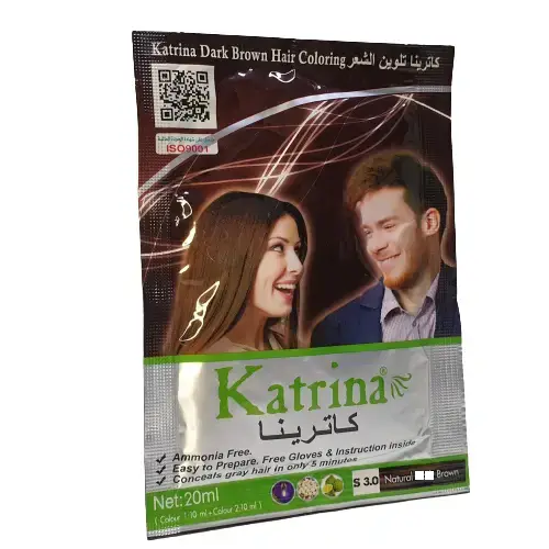 Katrina Shampoo Hair Dye for White Hair Brown Color 20ml Sachet