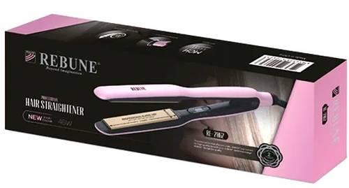 REBUNE Ceramic Hair Straightener 46W - 2 Temperature Settings - Pink Color Model No. RE-2062