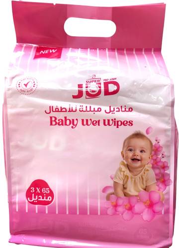 Super JOD Baby Wipes, 65 wipes x 3 wipes