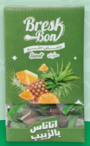 Sweet and sour candy, pineapple and raisin, 40 pieces