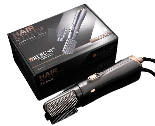 REBUNE Hair Styler with Single Brush and Heat Settings, 1200W, Model RE-2109-1, Black