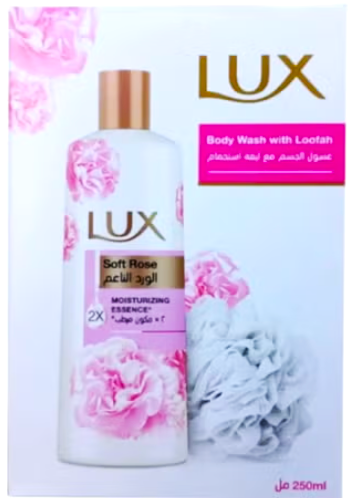 Lux Soft Rose Body Wash with Loofah - 250ml