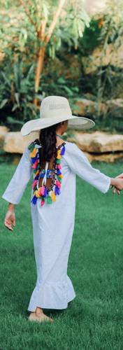 Beach linen white dress for kids
