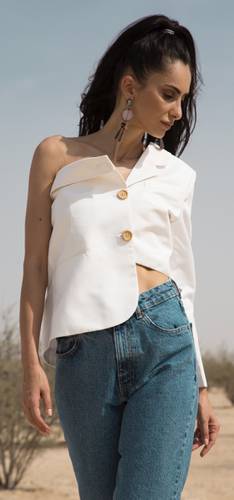 White one sleeve jacket