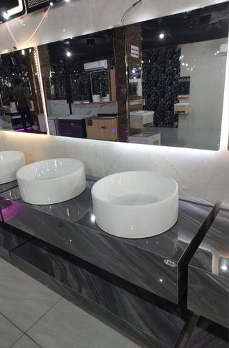 مغسله ديكور رخام حوضين 120m بافاري BAVARI 