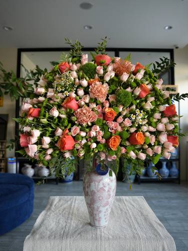  Ceramics vase mix flowers