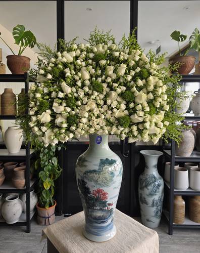 Ceramic Vase mix flowers