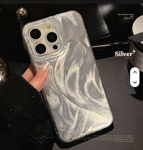 غطاء هاتف فاخر بتصميم الريش واللمعان لهواتف iPhone