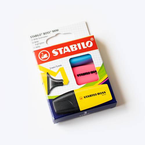 اقلام تمييز STABILO BOSS Mini – علبة 3 أقلام (ألوان متنوعة)