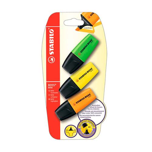 اقلام تمييز STABILO BOSS Mini – علبة 3 أقلام