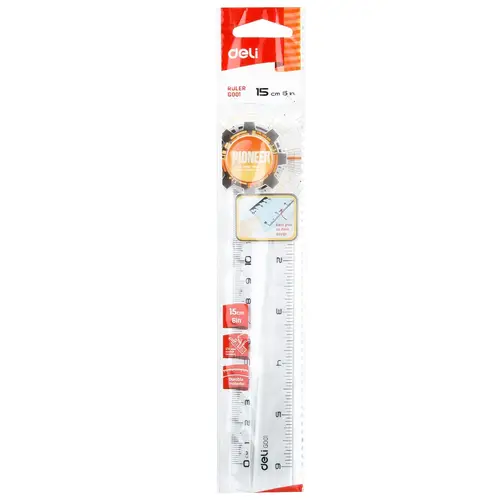 مسطرة بلاستيكية – Deli Pioneer (15 سم)