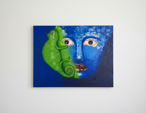 وجوه - لوحة تشكيلية مرسومة على قماش كانفس
