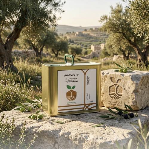 زيت زيتون فلسطيني بكر 2 لتر أرض السنديان