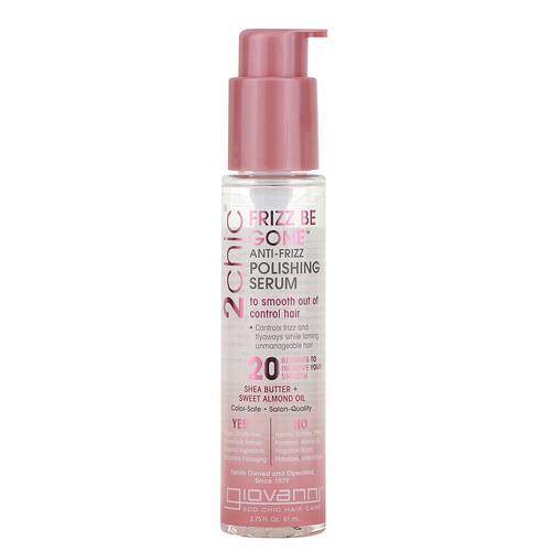 Giovanni, 2chic, Frizz Be Gone Anti-Frizz Polishing Serum, Shea Butter & Sweet Almond Oil, 2.75 fl oz (81 ml