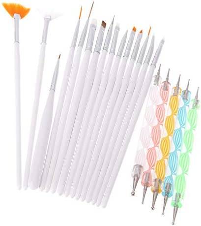 Coolbaby 20 Nail Art Dotting Tools Set Nail Art Brushes Multi Colour