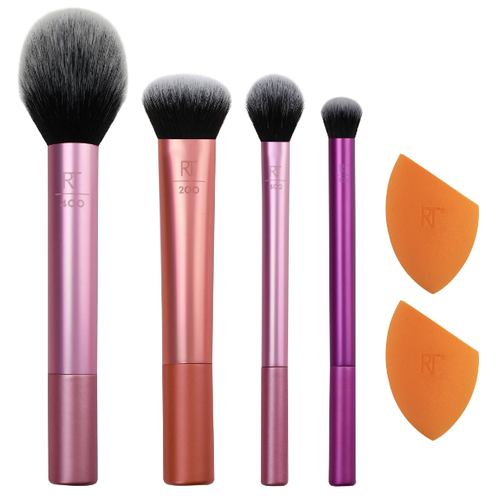 Real Techniques Everyday Essentials Makeup Brush Set with Bonus Miracle Complexion Sponge- 6 Pieces