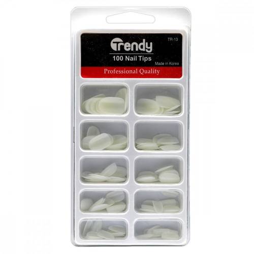Trendy Artificial Nails Set 100 Piece White-TR 13