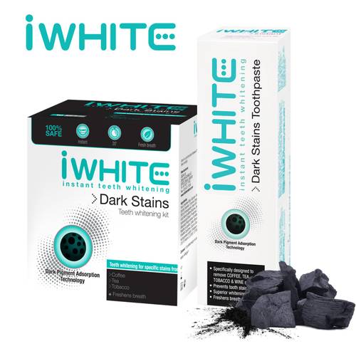 IWhite Dark Stains Whitening Kit 10 trays+Free Dark Stains Toothpaste-75 ml
