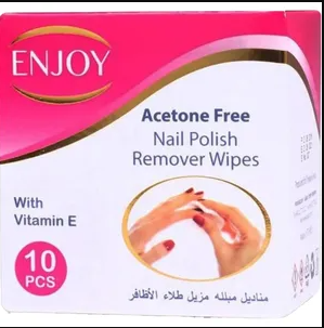 Enjoy Aceton Nail Polish Remover-10 Wipes 