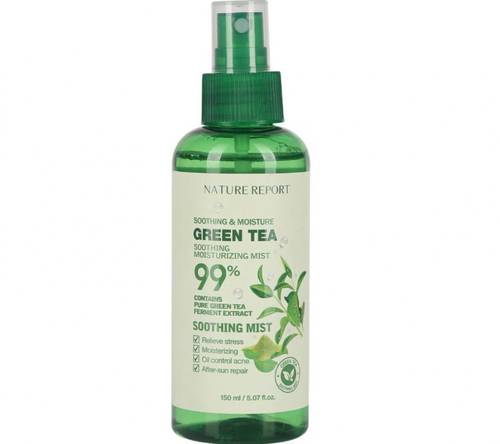 Nature Report Green Tea Soothing Moisturizing Gel Mist, 150 ml