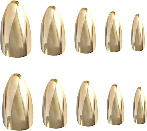 Christine 24 pcs 12 Different Size Stiletto Gold  