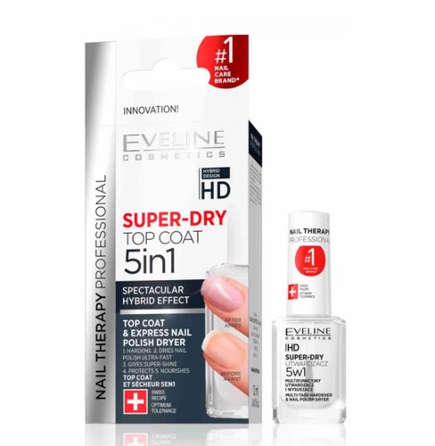 Eveline Cosmetics, Super Dry Top Coat 5 in 1 & Nail Polish Dryer