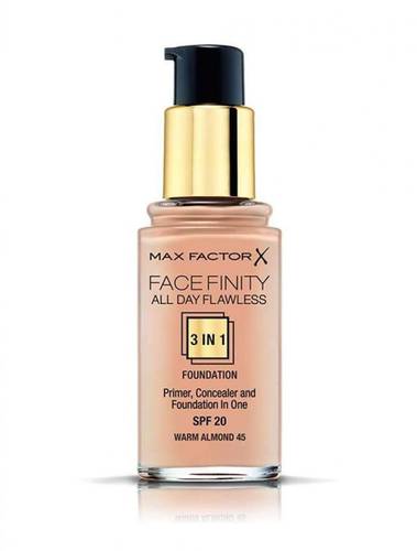 3in1 Flawless Liquid Foundation- 45 Warm Almond 