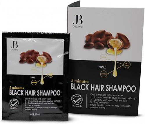 JB3 in 1 Argan Oil Hair Color Shampoo 25 ml-Black
