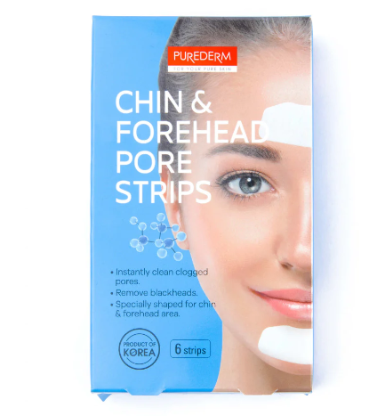 PUREDERM Chin & Forehead Pore Strips -6 Strips