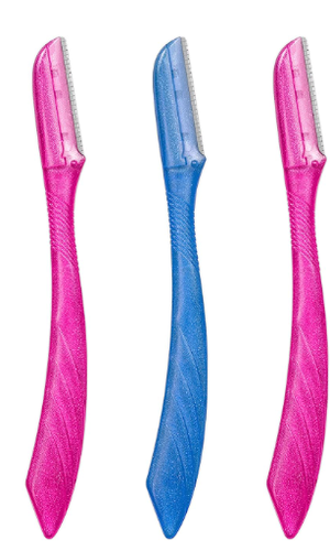 Schick Intuition Touch-Up Multipurpose Exfoliating Dermaplaning Tool Eyebrow Razor and Facial Razor with Precision Cover-3 pcs 