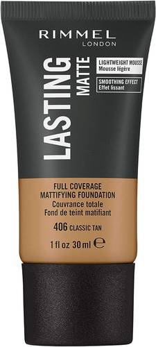 Rimmel London Lasting Matte Foundation-406 Classic Tan