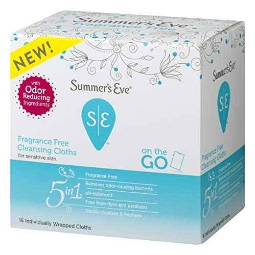 Summer's Eve 5 in 1 Cleansing Cloths Fragrance Free - 16 Pcs