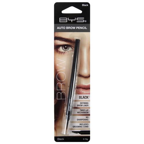 Thin Auto Brow Pencil with Brow Brush Black