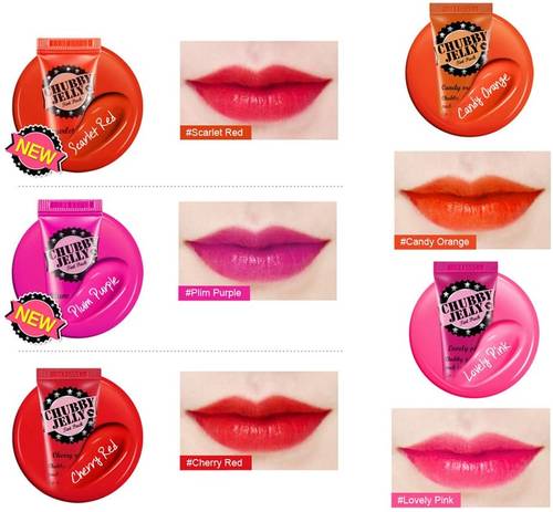 SecretKey Chubby Jelly Tint Pack Set (5 Colors + Lip Scrub) by Secret Key