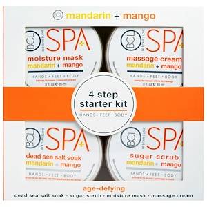 Petal Fresh, Spa, 4 Step Starter Kit, Age Defying, Mandarin + Mango, 4 - 3 fl oz (85 ml) Each