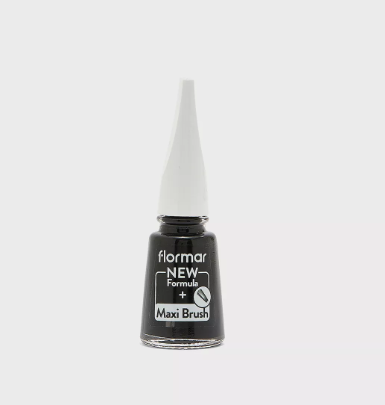  Flormar Classic Nail Enamel With New Improved Formula & Thicker Brush-313 Black Minimalism