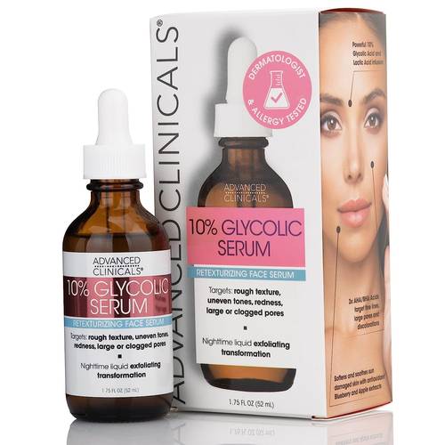 Advanced Clinicals 10% Glycolic Acid Peel Serum + Salicylic Acid Skin Care Treatment For Face-52ml