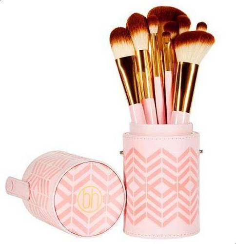 مجموعة فرش الوردية مكونة من 10 قطع من bh cosmetics