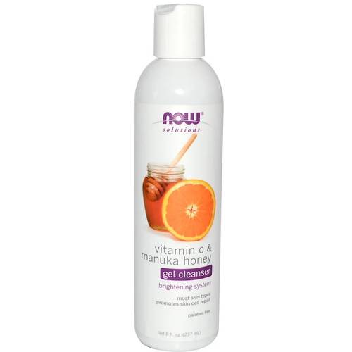 Now Foods, Solutions, Gel Cleanser, Vitamin C & Manuka Honey 237 ml