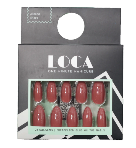 Loca Press On Nails Pink Almond Shape-23