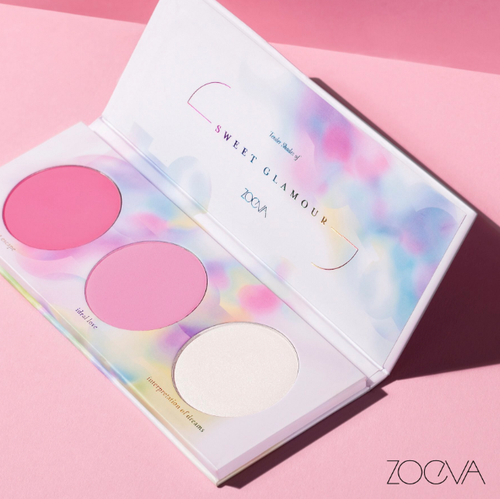 Zoeva Sweet Glamour 3-Pan Blush Palette NEW Blush & Highlighter