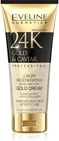 Eveline 24K Gold and Caviar Luxury Regenerating Hand and Nail Gold Cream-100 ml