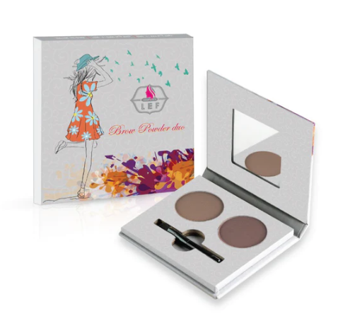 Laif eyebrow powder duo with a brush to fill in the gaps of the eyebrows-EBONY 03