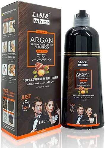 Laser White Argan Speedy Hair Color Shampoo-dark brown
